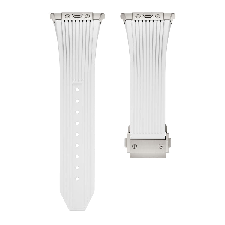 Titanium Connector Silver Buckle Silicone Watch Band, For Samsung Galaxy Watch Ultra 47mm / Ultra 2025