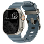 Wild Path Grey Buckle Thickened Silicone Watch Band, For Apple Watch 46mm / 49mm / 45mm / 44mm