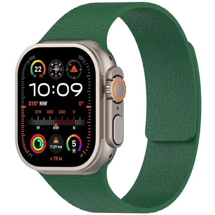 Litchi Texture Magnetic Silicone Watch Band, For Apple Watch 46mm / 49mm / 45mm / 44mm, For Apple Watch 42mm / 41mm / 40mm / 38mm