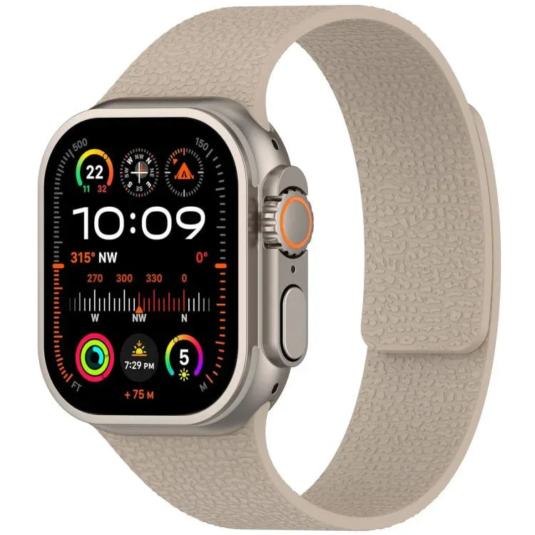 Litchi Texture Magnetic Silicone Watch Band, For Apple Watch 46mm / 49mm / 45mm / 44mm, For Apple Watch 42mm / 41mm / 40mm / 38mm