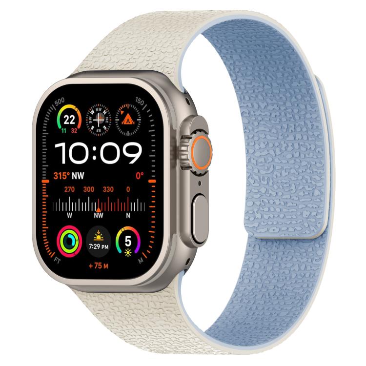 Litchi Texture Magnetic Silicone Watch Band, For Apple Watch 46mm / 49mm / 45mm / 44mm, For Apple Watch 42mm / 41mm / 40mm / 38mm