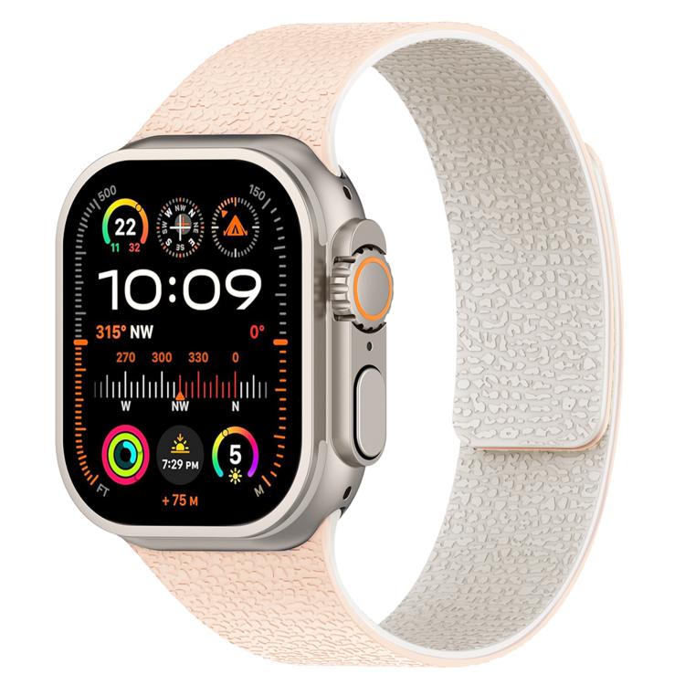 Litchi Texture Magnetic Silicone Watch Band, For Apple Watch 46mm / 49mm / 45mm / 44mm, For Apple Watch 42mm / 41mm / 40mm / 38mm