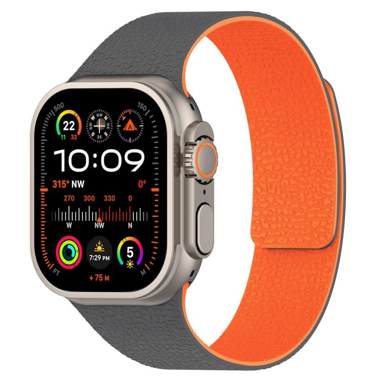 Litchi Texture Magnetic Silicone Watch Band, For Apple Watch 46mm / 49mm / 45mm / 44mm, For Apple Watch 42mm / 41mm / 40mm / 38mm