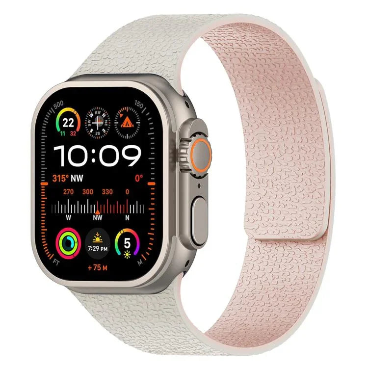 Litchi Texture Magnetic Silicone Watch Band, For Apple Watch 46mm / 49mm / 45mm / 44mm, For Apple Watch 42mm / 41mm / 40mm / 38mm