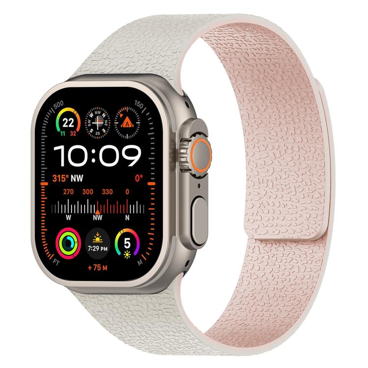 Litchi Texture Magnetic Silicone Watch Band, For Apple Watch 46mm / 49mm / 45mm / 44mm, For Apple Watch 42mm / 41mm / 40mm / 38mm