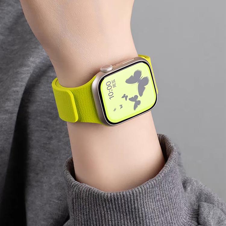 Litchi Texture Magnetic Silicone Watch Band, For Apple Watch 46mm / 49mm / 45mm / 44mm, For Apple Watch 42mm / 41mm / 40mm / 38mm