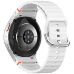 Wavy Grain Stitched Silver Buckle Silicone Watch Band, For Samsung Galaxy Watch 7 40 / 44mm