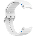 Wavy Grain Stitched Silver Buckle Silicone Watch Band, For Samsung Galaxy Watch 7 40 / 44mm