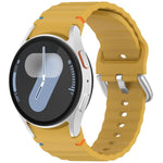 Wavy Grain Stitched Silver Buckle Silicone Watch Band, For Samsung Galaxy Watch 7 40 / 44mm