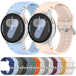 Wavy Grain Stitched Silver Buckle Silicone Watch Band, For Samsung Galaxy Watch 7 40 / 44mm