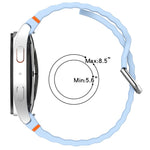 Wavy Grain Stitched Silver Buckle Silicone Watch Band, For Samsung Galaxy Watch 7 40 / 44mm