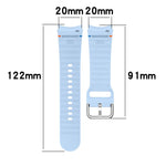 Wavy Grain Stitched Silver Buckle Silicone Watch Band, For Samsung Galaxy Watch 7 40 / 44mm