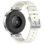 Press Button 22mm Leather Watch Band, For Samsung Galaxy Watch3 45mm