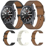 Press Button 22mm Leather Watch Band, For Samsung Galaxy Watch3 45mm