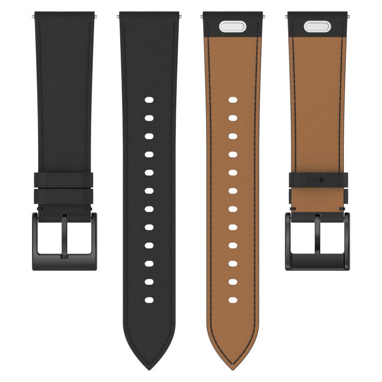 Press Button 22mm Leather Watch Band, For Samsung Galaxy Watch3 45mm