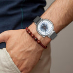 Press Button 22mm Leather Watch Band, For Samsung Galaxy Watch3 45mm