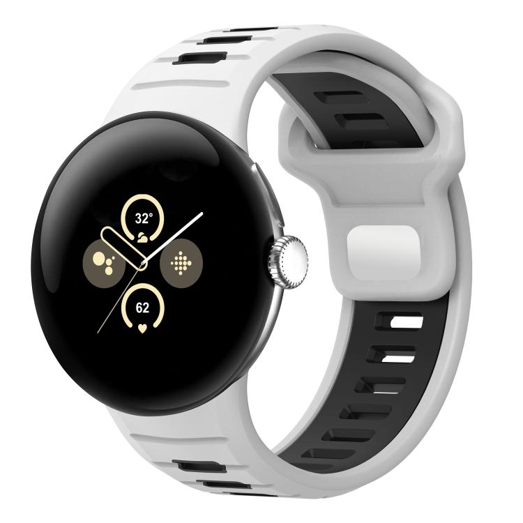 Two Color Reverse Buckle Silicone Watch Band, For Google Pixel Watch 4 / Watch 3 45mm