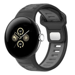Two Color Reverse Buckle Silicone Watch Band, For Google Pixel Watch 4 / Watch 3 45mm