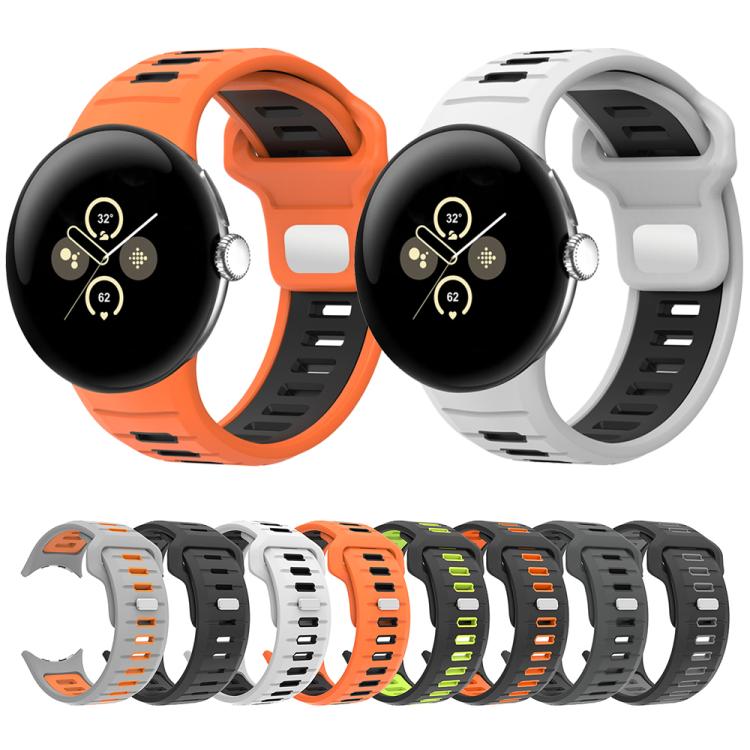 Two Color Reverse Buckle Silicone Watch Band, For Google Pixel Watch 4 / Watch 3 45mm