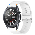 Wavy Grain Stitched 22mm Silicone Watch Band, For Samsung Galaxy Watch 3 45mm