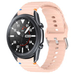Wavy Grain Stitched 22mm Silicone Watch Band, For Samsung Galaxy Watch 3 45mm