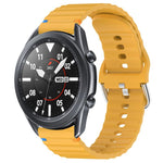 Wavy Grain Stitched 22mm Silicone Watch Band, For Samsung Galaxy Watch 3 45mm