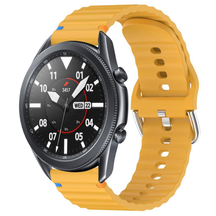 Wavy Grain Stitched 22mm Silicone Watch Band, For Samsung Galaxy Watch 3 45mm