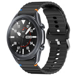 Wavy Grain Stitched 22mm Silicone Watch Band, For Samsung Galaxy Watch 3 45mm