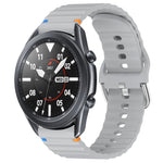 Wavy Grain Stitched 22mm Silicone Watch Band, For Samsung Galaxy Watch 3 45mm