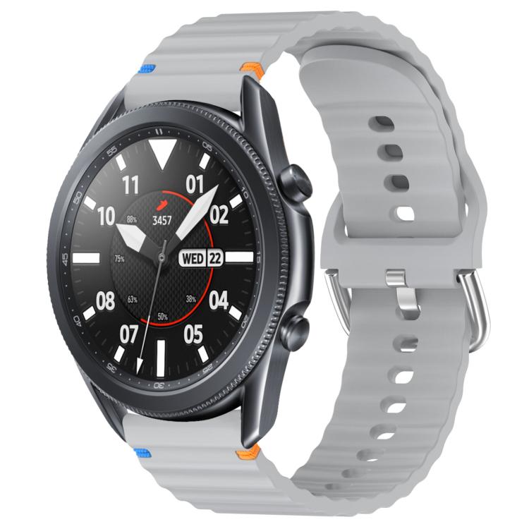 Wavy Grain Stitched 22mm Silicone Watch Band, For Samsung Galaxy Watch 3 45mm