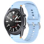 Wavy Grain Stitched 22mm Silicone Watch Band, For Samsung Galaxy Watch 3 45mm