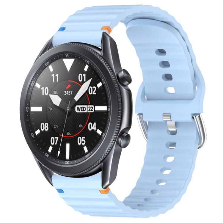 Wavy Grain Stitched 22mm Silicone Watch Band, For Samsung Galaxy Watch 3 45mm