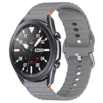Wavy Grain Stitched 22mm Silicone Watch Band, For Samsung Galaxy Watch 3 45mm