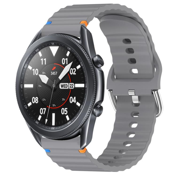Wavy Grain Stitched 22mm Silicone Watch Band, For Samsung Galaxy Watch 3 45mm