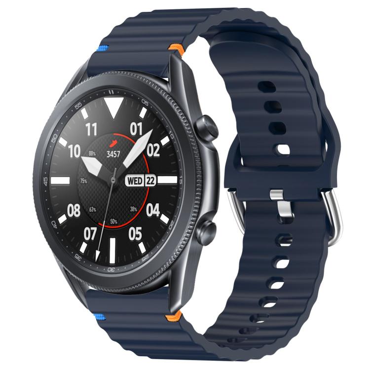 Wavy Grain Stitched 22mm Silicone Watch Band, For Samsung Galaxy Watch 3 45mm
