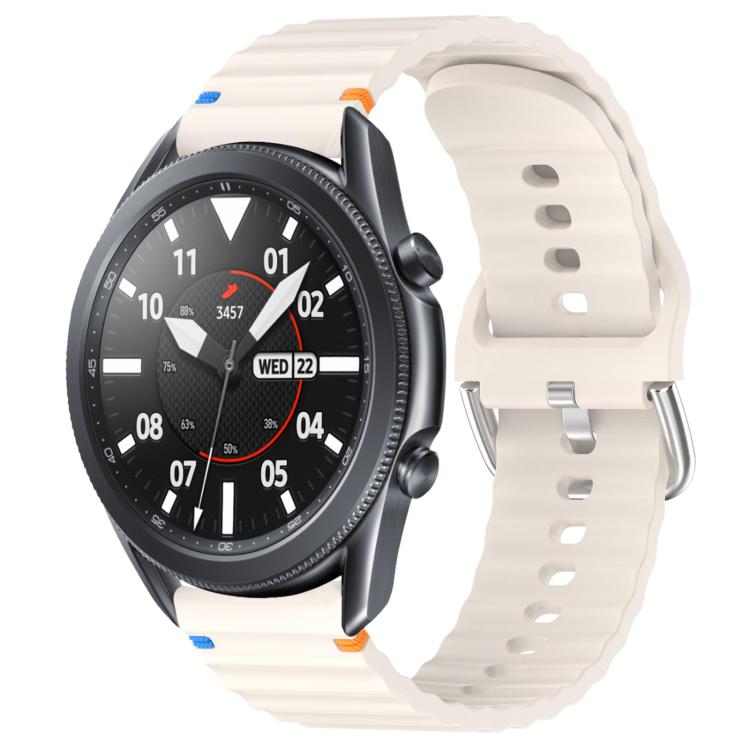 Wavy Grain Stitched 22mm Silicone Watch Band, For Samsung Galaxy Watch 3 45mm