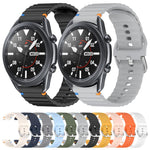 Wavy Grain Stitched 22mm Silicone Watch Band, For Samsung Galaxy Watch 3 45mm