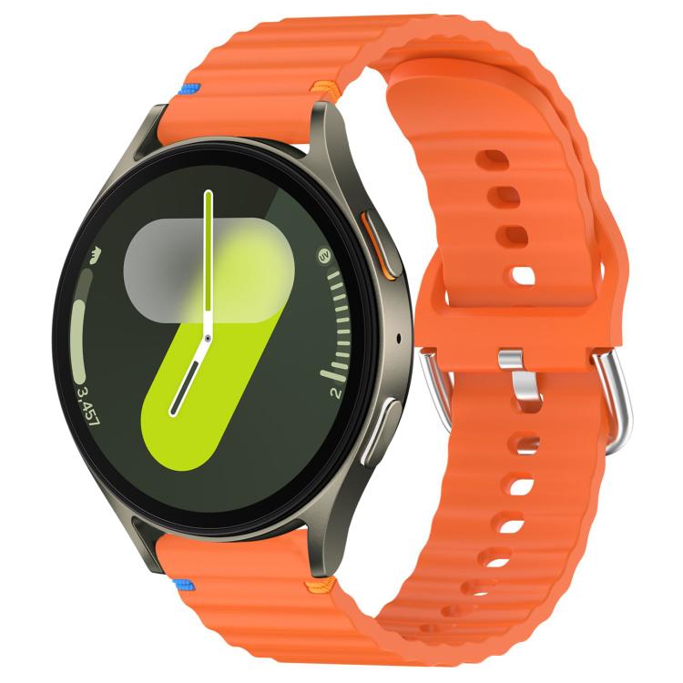 Wavy Grain Stitched 20mm Silicone Watch Band, For Samsung Galaxy Watch 7 40 / 44mm