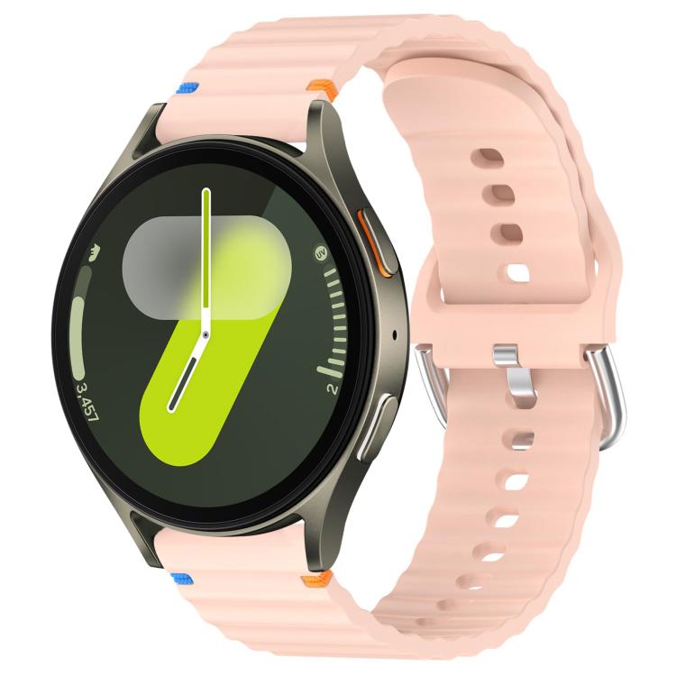 Wavy Grain Stitched 20mm Silicone Watch Band, For Samsung Galaxy Watch 7 40 / 44mm