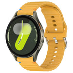 Wavy Grain Stitched 20mm Silicone Watch Band, For Samsung Galaxy Watch 7 40 / 44mm