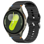 Wavy Grain Stitched 20mm Silicone Watch Band, For Samsung Galaxy Watch 7 40 / 44mm