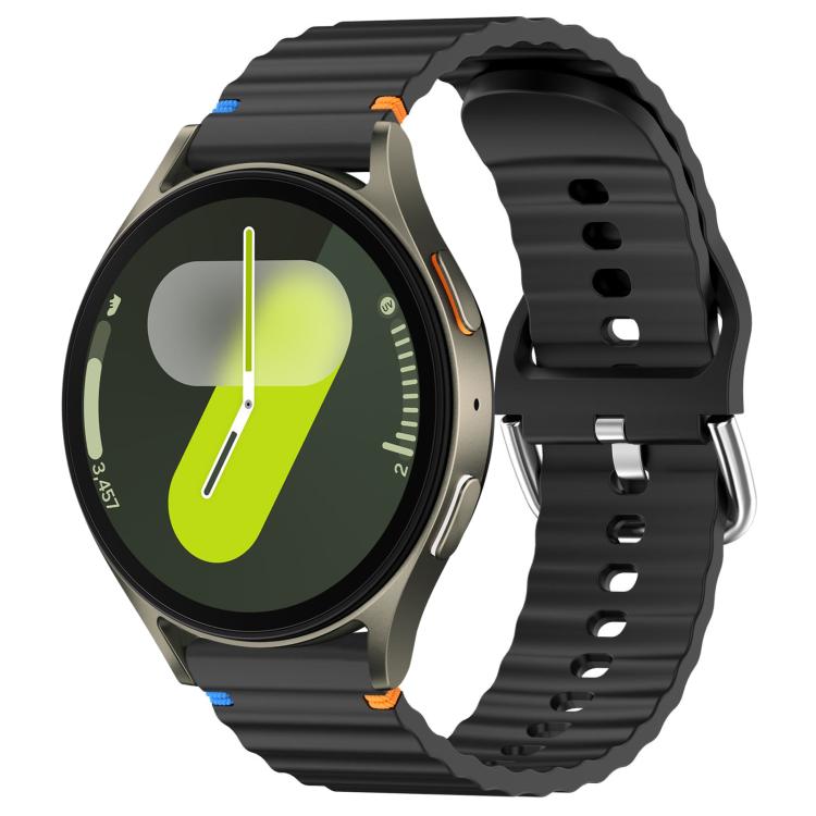 Wavy Grain Stitched 20mm Silicone Watch Band, For Samsung Galaxy Watch 7 40 / 44mm