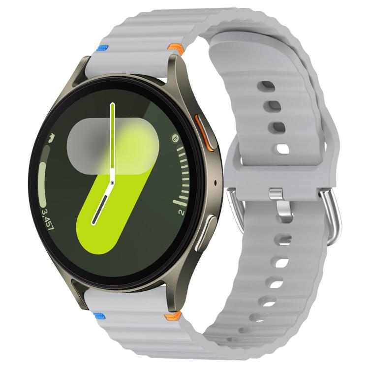 Wavy Grain Stitched 20mm Silicone Watch Band, For Samsung Galaxy Watch 7 40 / 44mm