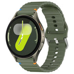 Wavy Grain Stitched 20mm Silicone Watch Band, For Samsung Galaxy Watch 7 40 / 44mm