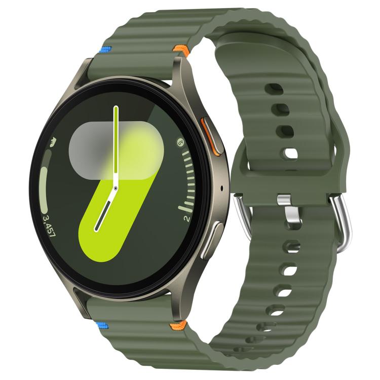 Wavy Grain Stitched 20mm Silicone Watch Band, For Samsung Galaxy Watch 7 40 / 44mm