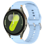 Wavy Grain Stitched 20mm Silicone Watch Band, For Samsung Galaxy Watch 7 40 / 44mm