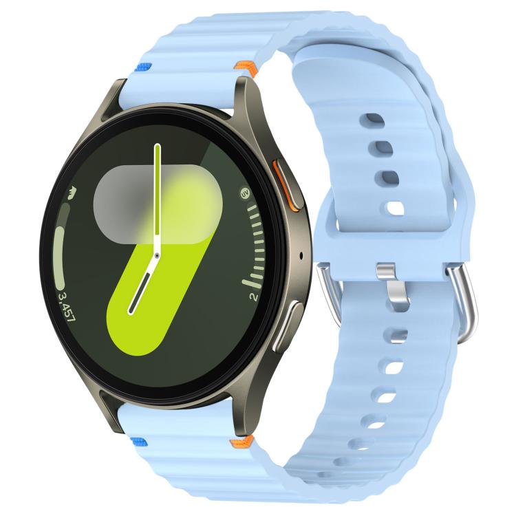 Wavy Grain Stitched 20mm Silicone Watch Band, For Samsung Galaxy Watch 7 40 / 44mm