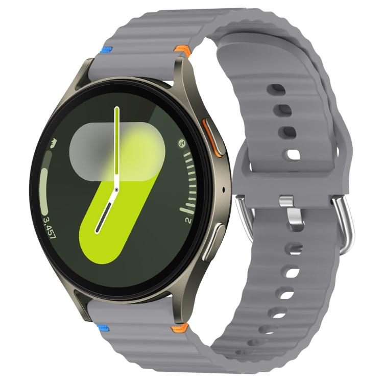 Wavy Grain Stitched 20mm Silicone Watch Band, For Samsung Galaxy Watch 7 40 / 44mm