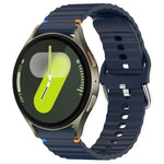 Wavy Grain Stitched 20mm Silicone Watch Band, For Samsung Galaxy Watch 7 40 / 44mm