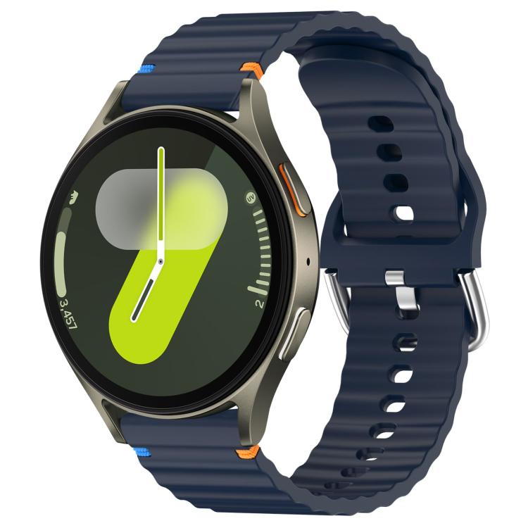 Wavy Grain Stitched 20mm Silicone Watch Band, For Samsung Galaxy Watch 7 40 / 44mm